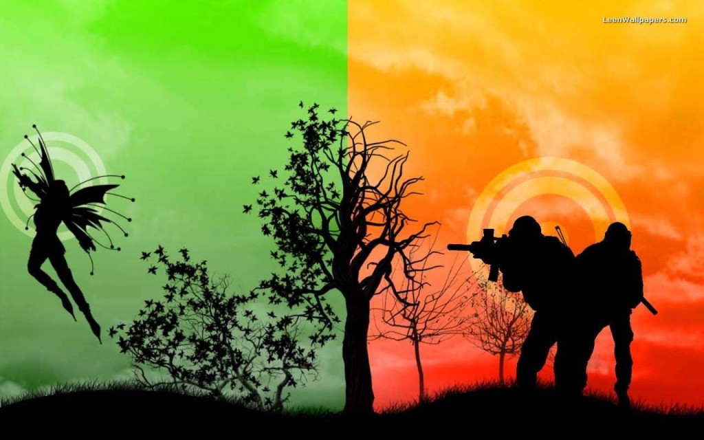 Green Orange Vector Wallpaper 2013