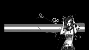 Music Girl Vector Wallpaper