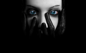 Girl Face Black Wallpaper HD
