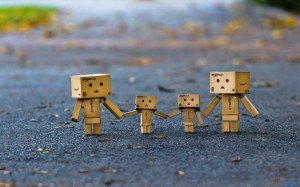 Danbo Hand In Hand Wallpaper