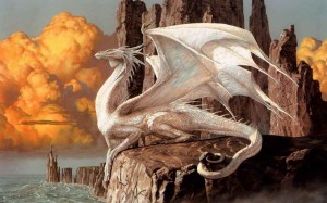 White 3D Dragon Wallpaper