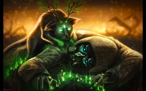 Fantasy Masked Man And Cat Wallpaper