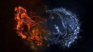 Fighting Bird fantasy Wallpaper