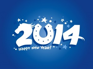 Happy New Year 2014 Blue Wallpaper