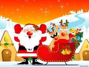 Santa Claus Cartoon BAckground Wallpapers