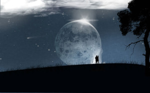 Super Moon Romantic Wallpaper